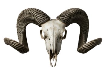 Dramatic Bighorn Sheep Skull with Abstract Background:  Moody, Textured, and Symbolic Stock Photo.