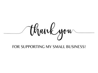 Thank you for supporting my small business greeting card handwritten lettering typography.
