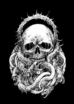 skull on black