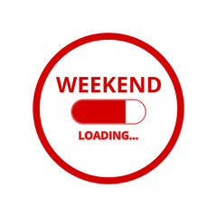 Loading weekend circle icon isolated on transparent background