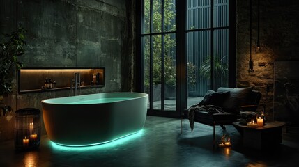 Emotion-integrated smart bathtubs regulating water temperature and LED ambiance for mental relaxation 