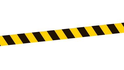 Diagonal caution tape stretches across a blank white background, creating isolation and warning.