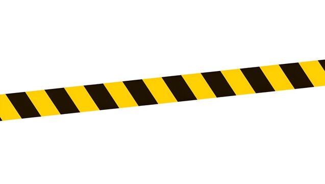 Diagonal caution tape stretches across a blank white background, creating isolation and warning.