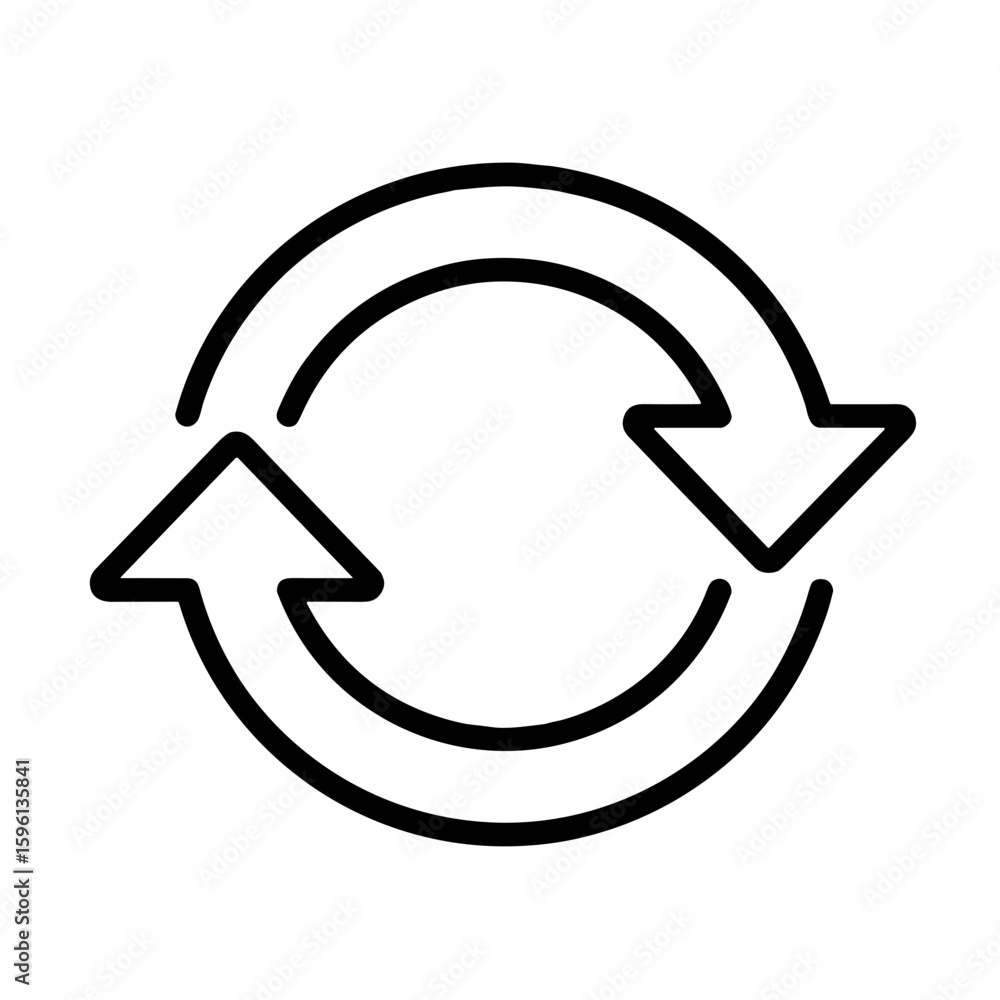 Poster minimalistic black and white circular refresh symbol with arrows