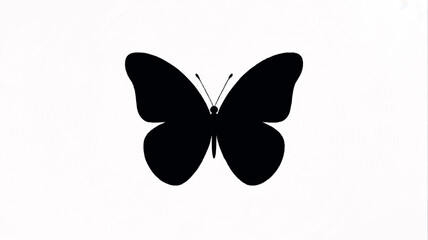 Elegant black butterfly silhouette on a clean white background perfect for design projects