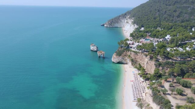 Rugged Cliffs and Turquoise Sea &ndash; Baia delle Zagare Drone Shot