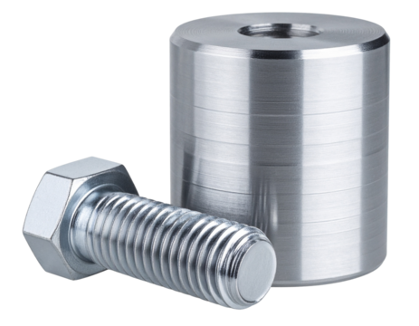 Modern Engineering Hardware Components in Brushed Metal Finish, Isolated on Transparent Background PNG