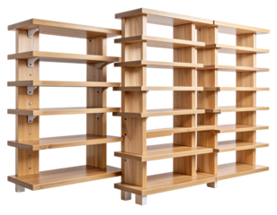 Minimalist Wall-Mounted Cat Tree Shelves, isolated on transparent background PNG