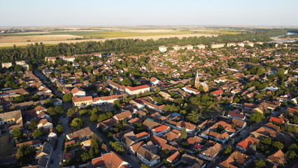 Aerial view of a town 
