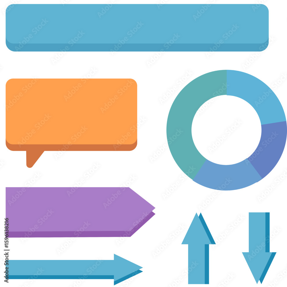 Poster a set of colorful vector arrow icons for web design or business illustration
