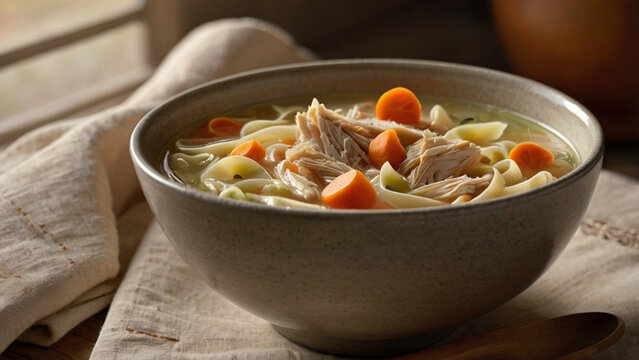 bowl of vegetable soup - Powered by Adobe