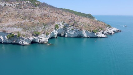 Aerial View of Gargano Coast between Mattinata and Vieste