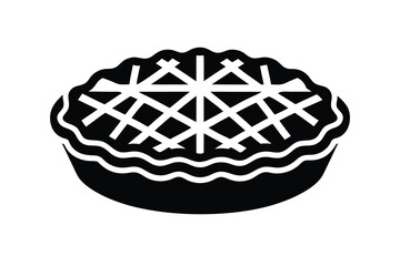 Lattice Top Pie Icon Black and White Graphic