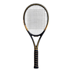 Elegant black and gold tennis racket design