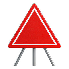 Red triangular warning sign for road safety