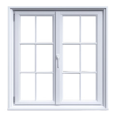 Modern white double-hung window with grid design