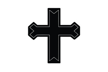 Ornate Black Christian Cross Religious Symbol