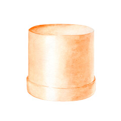 Gift box, cake packaging, flowers, goods, gift.Watercolor illustration hand drawn, isolated on white background.Suitable for wedding design, birthday, invitation, congratulations, Valentine's Day.