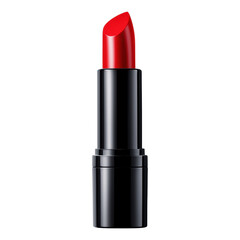 Obraz premium Bold red lipstick in sleek black packaging
