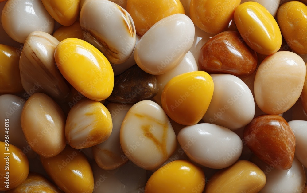 Aufkleber assorted smooth polished semiprecious stones and gemstones with natural colors and unique patterns f