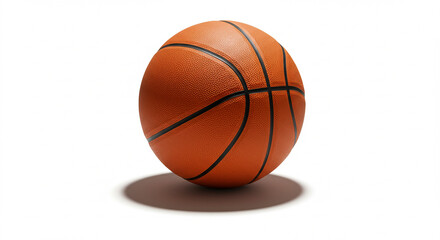 High-Resolution 3D Render of a Classic Orange Basketball on a White Background: Perfect for Sports, Fitness, and Game-Related Designs. This meticulously crafted image showcases the ball's texture, ...