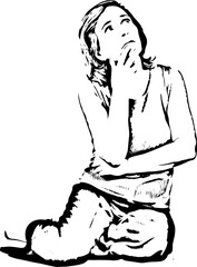 Senior woman thinking