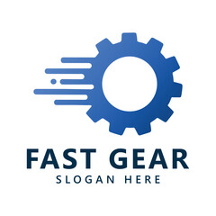 Fast gear logo template design vector, emblem, design concept, creative symbol, icon