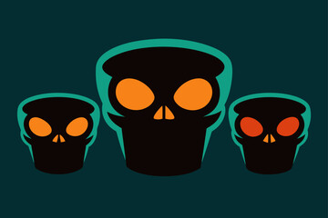 Skeleton Design Creepy Cup Halloween Vector Illustration