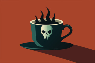 Cobweb Design Creepy Cup Lit Vector Illustration