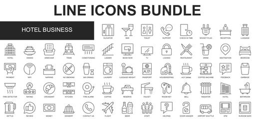 Hotel Business Icons Bundle vector collection