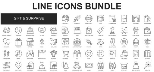 Gift and Surprise Icons Bundle vector collection