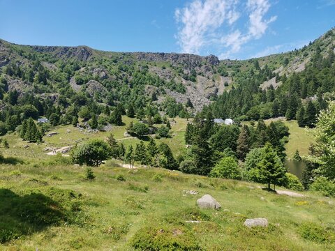 landscape of lac truites in voges france
