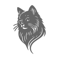 male and female cat gesture silhouette.