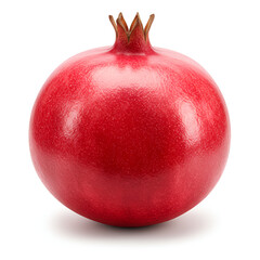 Red pomegranate fruit with crown shaped top natural appearance