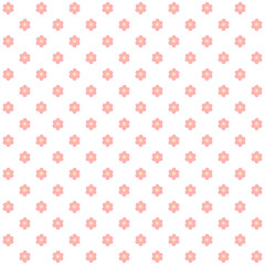 Seamless pattern with pink flowers on white background.Surface design for textile.Decoration ornament.Repeat tile.Wrapping paper.Fabric or cloth.Geometric.Vector illustration.