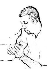 Orthipaedist massaging foot