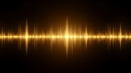 Golden soundscape pulsating with vibrant energy, a visual symphony of abstract light. Perfect for music, technology, or dynamic backgrounds.