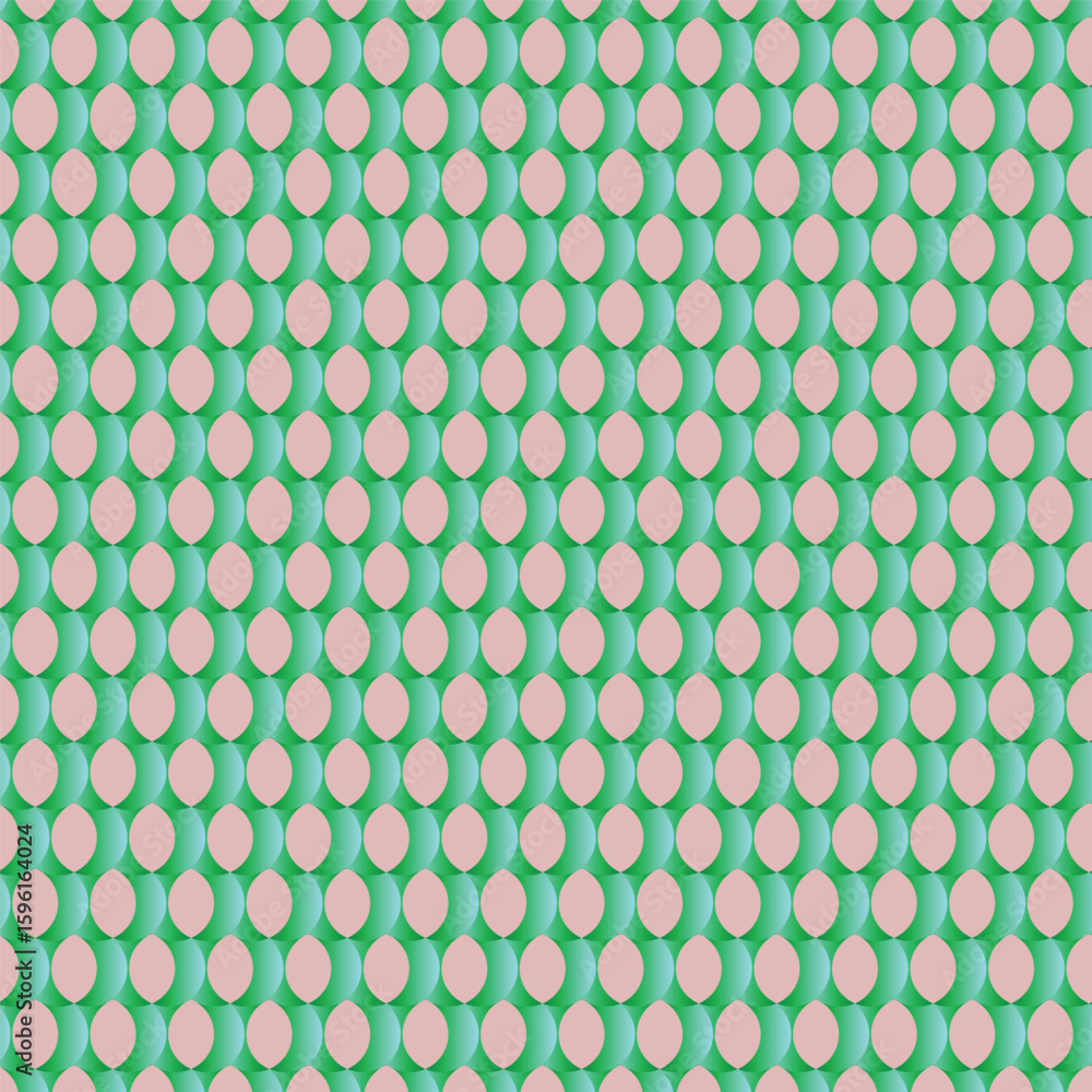 Poster pink circles on green gradient background pattern