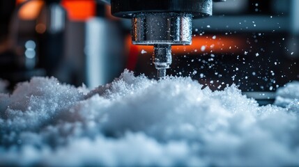 Close-up of CNC Milling Machine Cutting Foam, Modern Industrial Technology