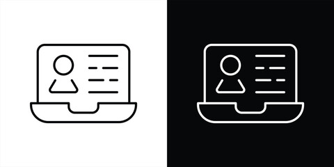 digital identity snapshot icon. contain online profiles, student portals, virtual presence representation thin line style icon symbol sign for your app web. vector illustration