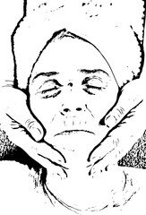 Senior woman receiving a facial massage
