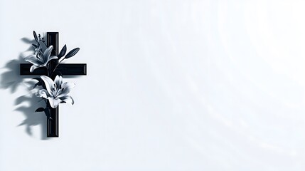 Black Christian Cross With White