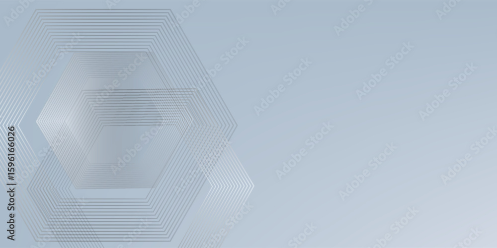 Poster vector white abstract background with dynamic wavy hexagon texture.