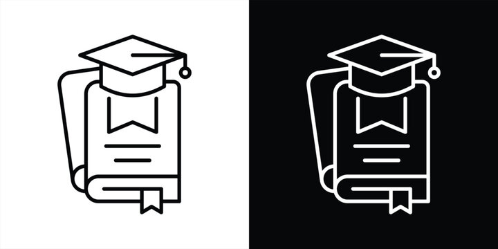 the scholar badge icon. contain knowledge, growth, graduation in a digitally enlightened era thin line style icon symbol sign for your app web. vector illustration