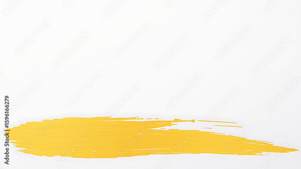 Poster abstract yellow brushstroke on white background emphasizing artistic expression and creative concept