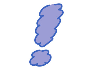 Cute Cloud Style Exclamation Mark Illustration on Transparent Background