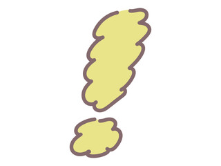 Cute Comic Style Exclamation Mark in Light Yellow