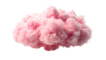 A soft, fluffy pink cloud floats against a transparent background, evoking a sense of lightness