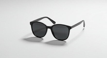 Sleek Black Round Sunglasses: High-Resolution 3D Render for Fashion, Lifestyle, and Branding Projects. Perfect for showcasing eyewear designs, creating stylish visuals for websites, catalogs, and s...