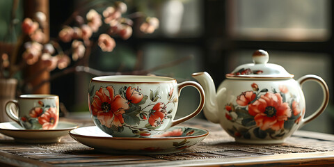 Obraz premium teapot and cups